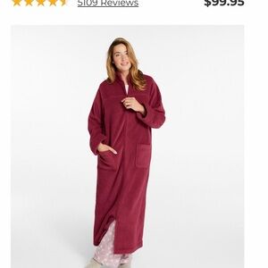 L.L. Bean Women's Winter Fleece Robe, Zip-Front